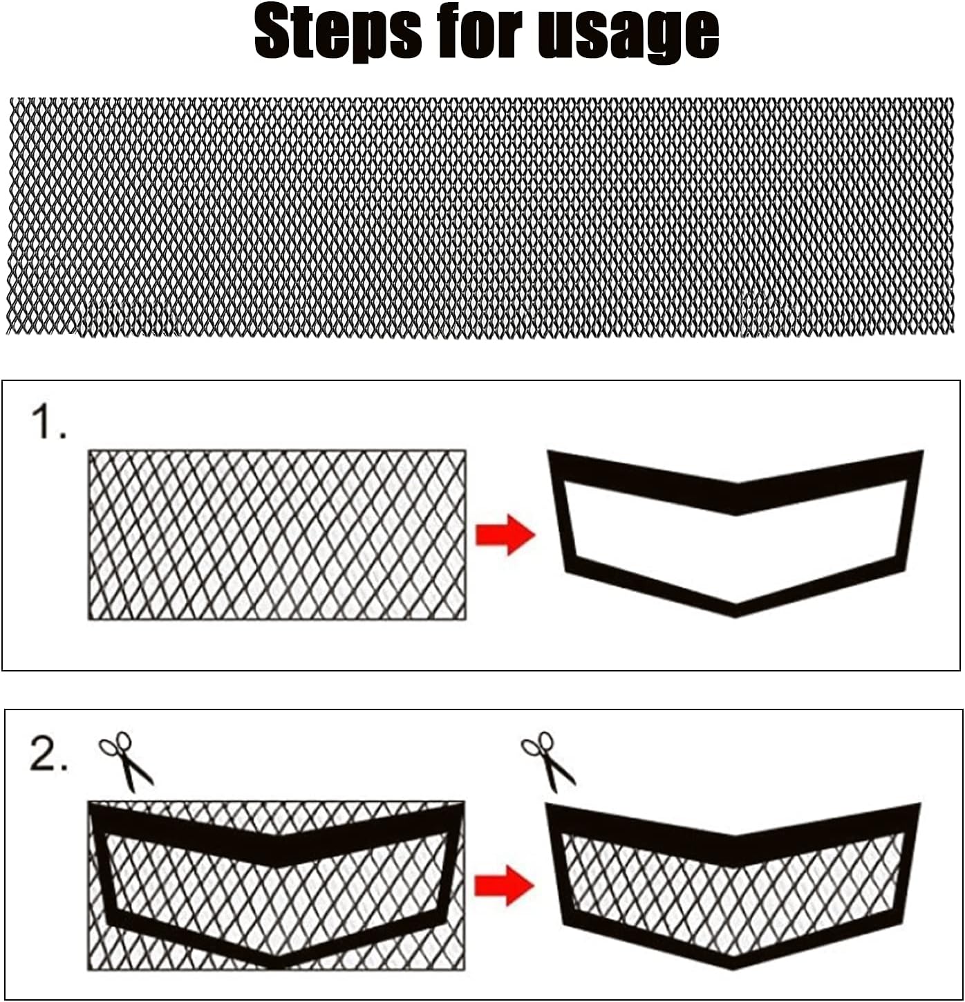 Rollo de malla universal de 40 x 13 pulgadas para automóvil, aleación de aluminio, para bricolaje, parachoques con agujero rómbico, color negro