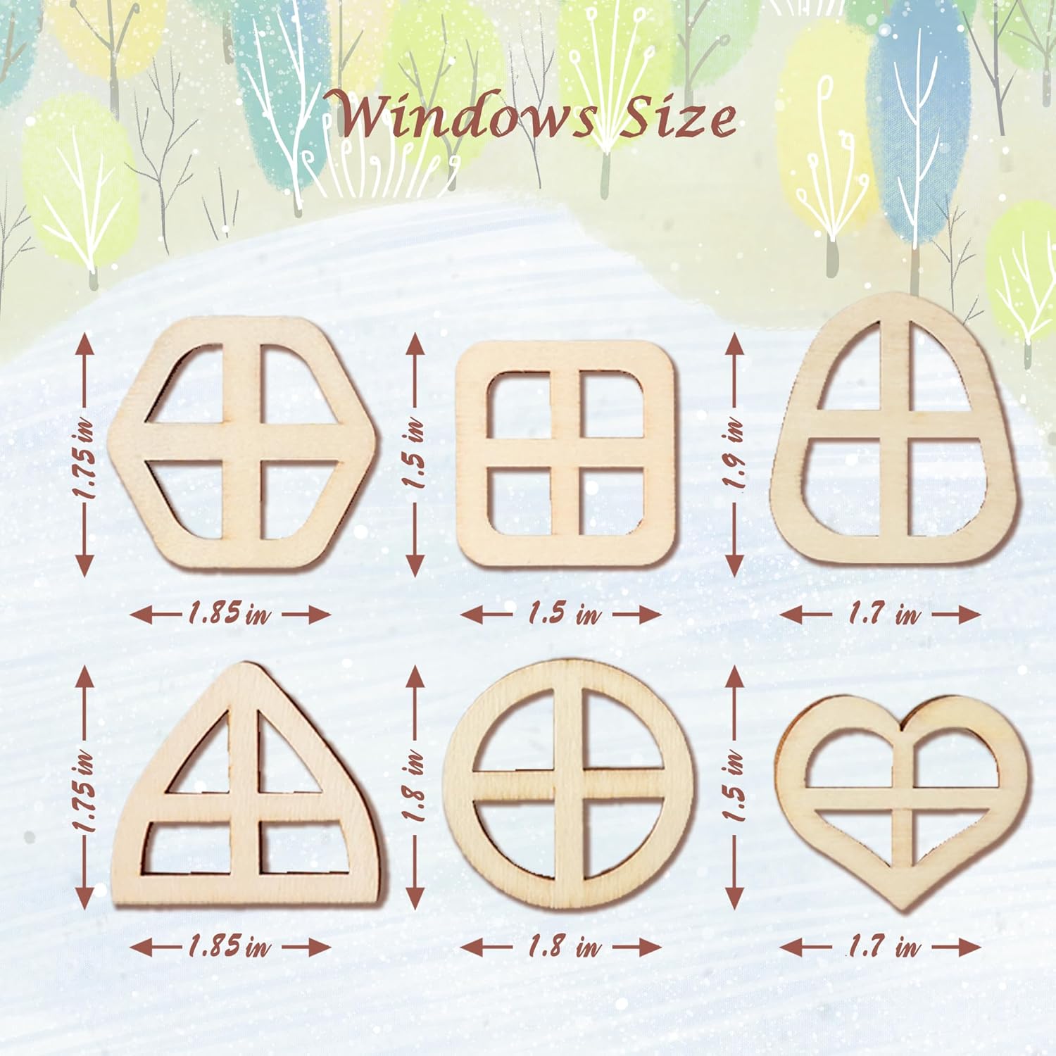 Halandar 48 piezas de puertas de jardín de madera para manualidades, mini ventana, casa de hadas, kit de bricolaje sin terminar, puerta en miniatura