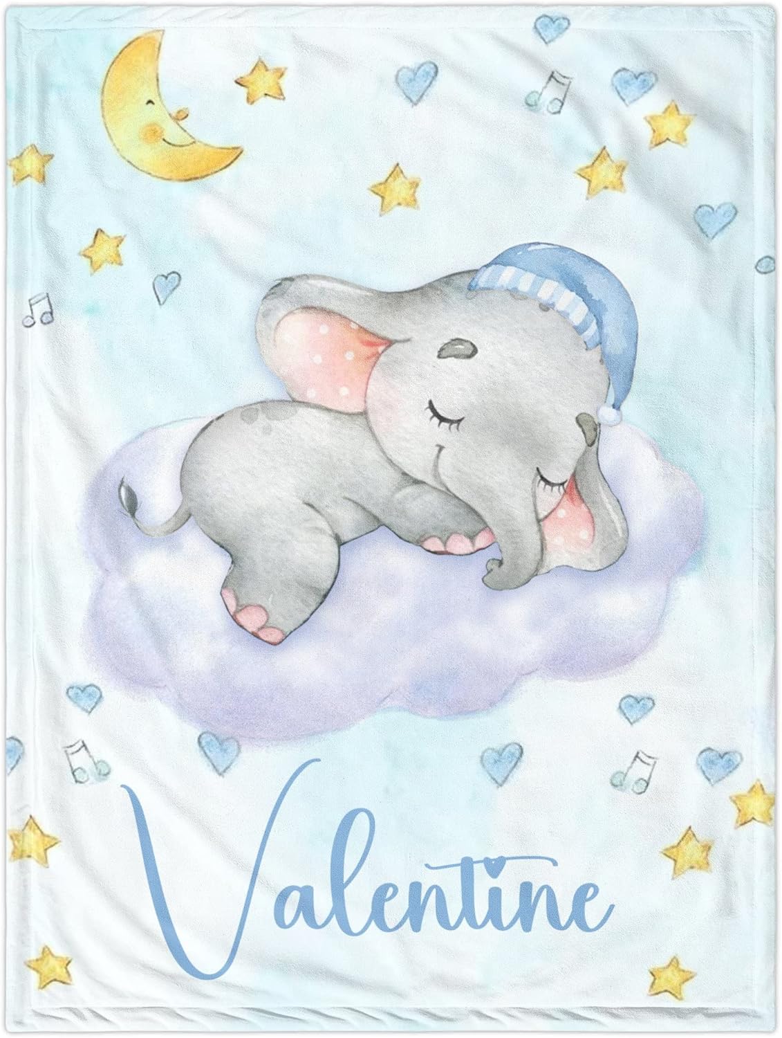 UJDUYSD Manta de bebé personalizada para niños, manta de bebé personalizada con nombre súper suave para niños, manta de elefante personalizada para