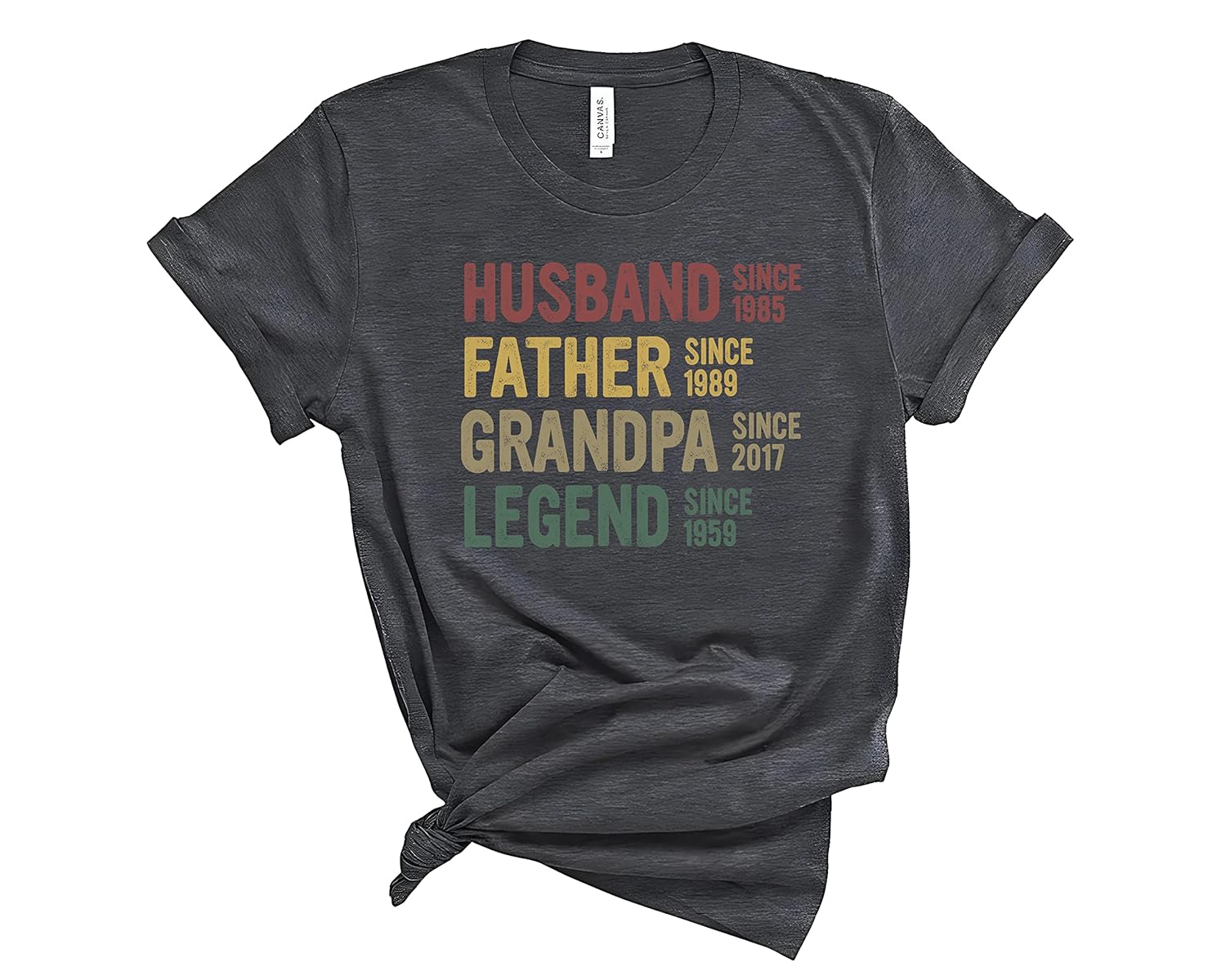 Personalized Date Husband Father Grandpa Legend Shirt, Creative Fathers Day Gift T-Shirt, Customized Parent Husband Since T-shirt, Gift for Dad,