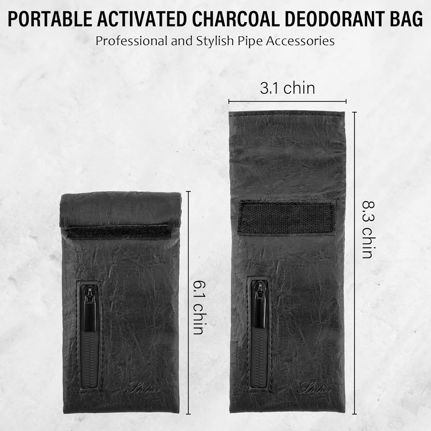 SPIPER Bolsa a prueba de olores, bolsas a prueba de olores, bolsa de cuero para tabaco de 8.3 x 3.1 pulgadas, bolsa impermeable a prueba de olores,