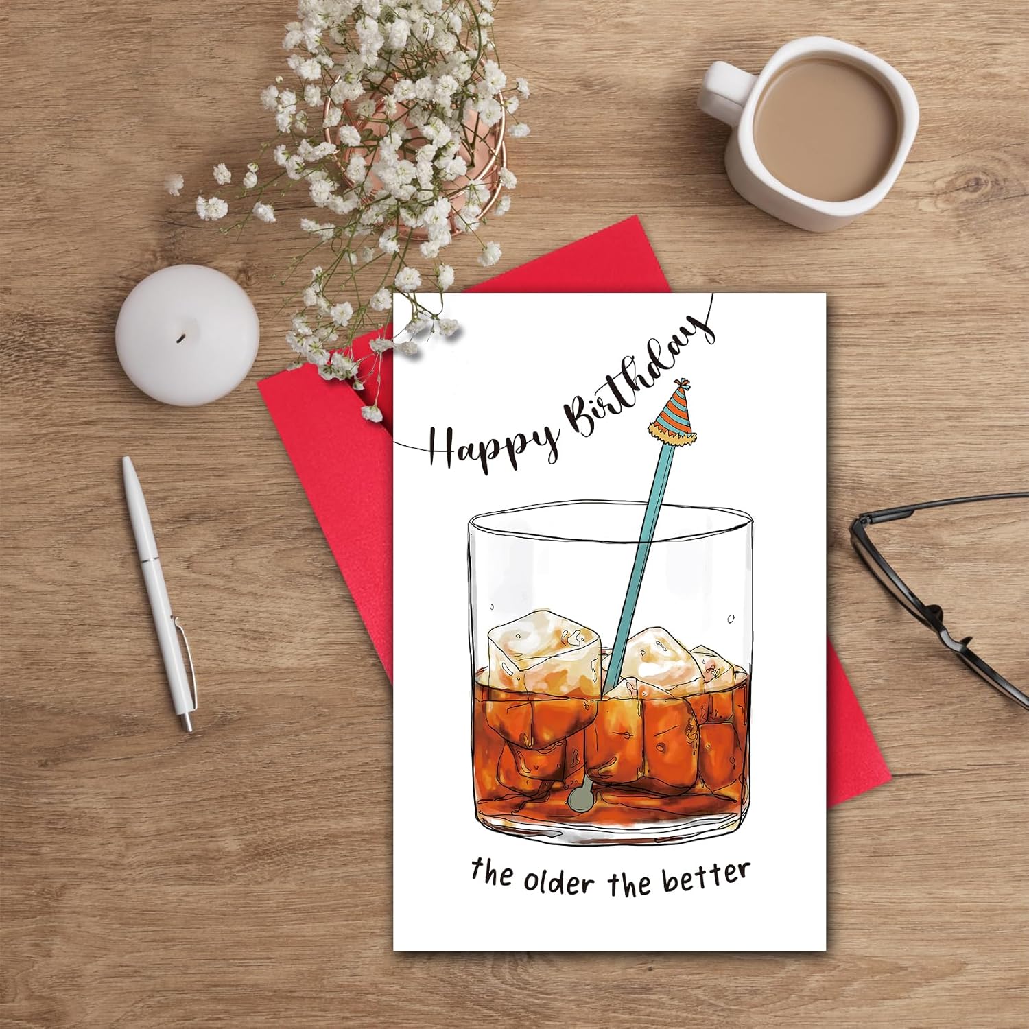 Tarjeta de feliz cumpleaños para hombres, divertida tarjeta de cumpleaños de compañero de trabajo, tarjeta de cumpleaños para él amigos (El mayor y