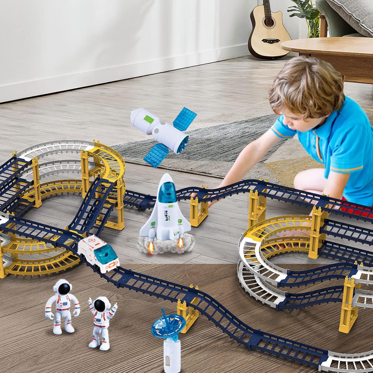 Emocionante juego de órbita espacial juguete emocionante para niños y niñas, para estimular la imaginación y divertirse con naves espaciales…