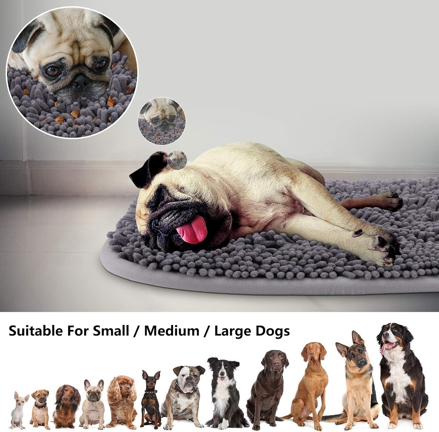 RUNDA Snuffle Mat – Alfombrilla para perros, 17 x 21 pulgadas, juego de alimentación interactivo para el aburrimiento, fomenta las habilidades