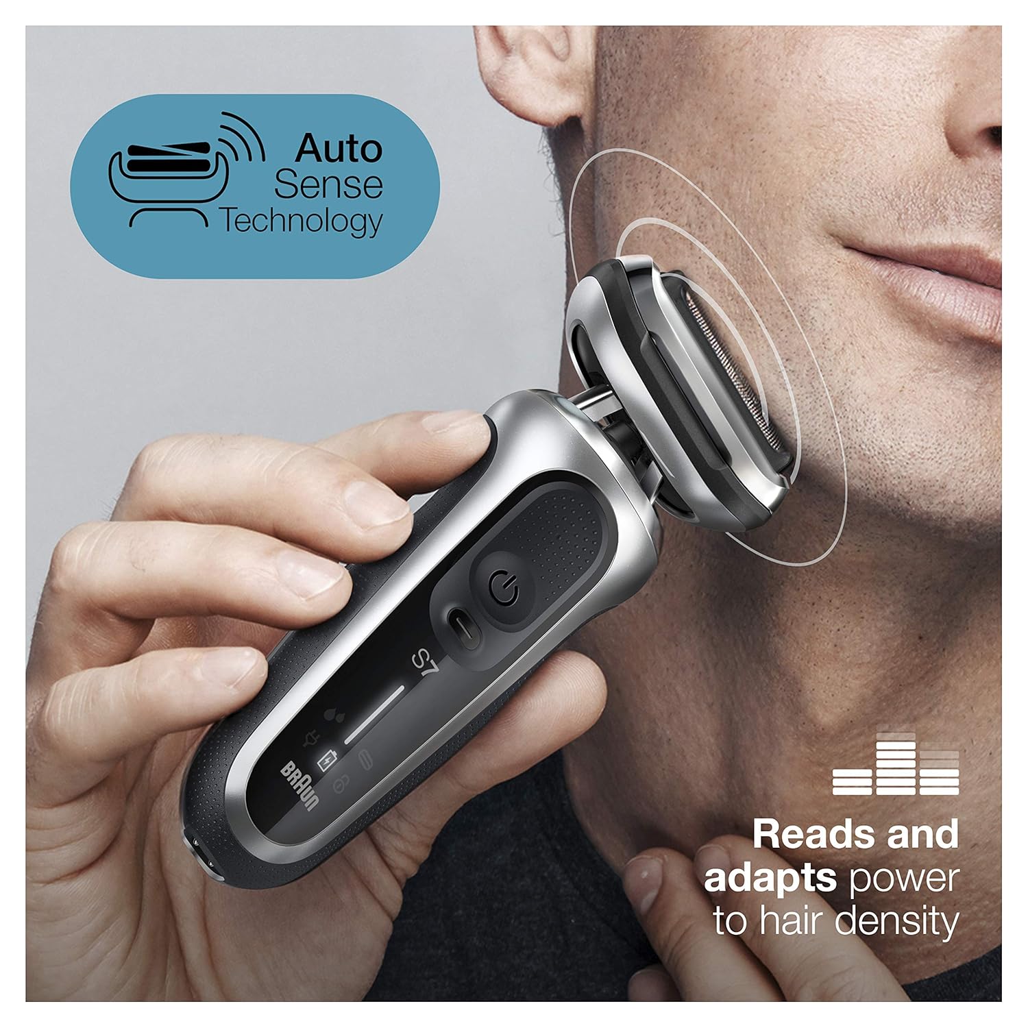 Braun Maquinilla de afeitar eléctrica para hombres, Series 7 360 Flex Head Foil Shaver con recortadora de barba de precisión, recargable, funda