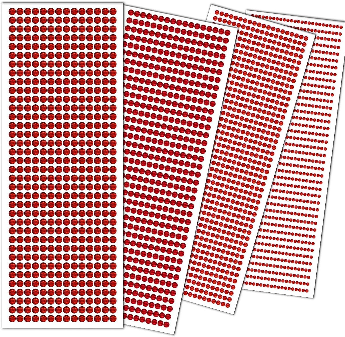 3090 calcomanías de diamantes de imitación, calcomanías autoadhesivas de perlas rojas para la cara, gemas de 0.3450.236 in, gemas para el cabello,