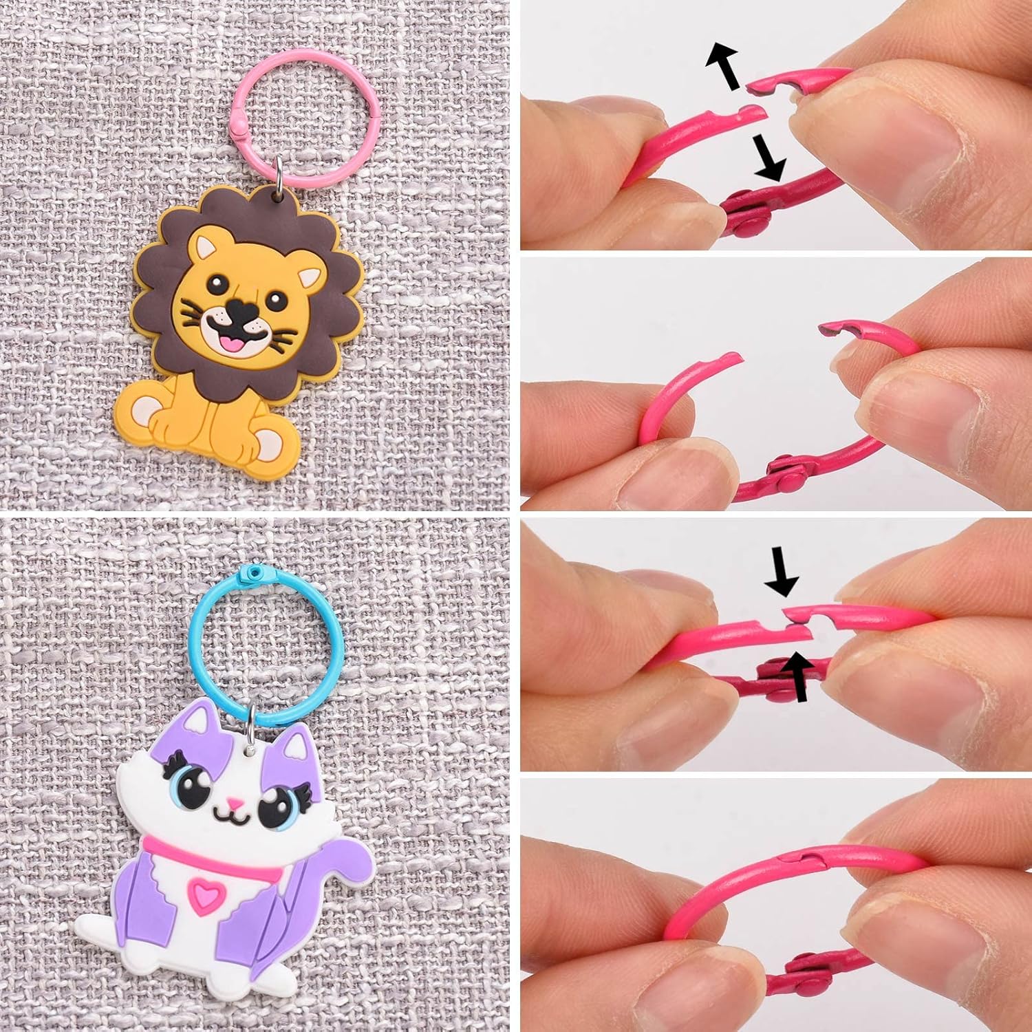120 anillos para carpeta de hojas sueltas, coloridos anillos de metal para libros, anillos para tarjetas flash, anillos resistentes de color