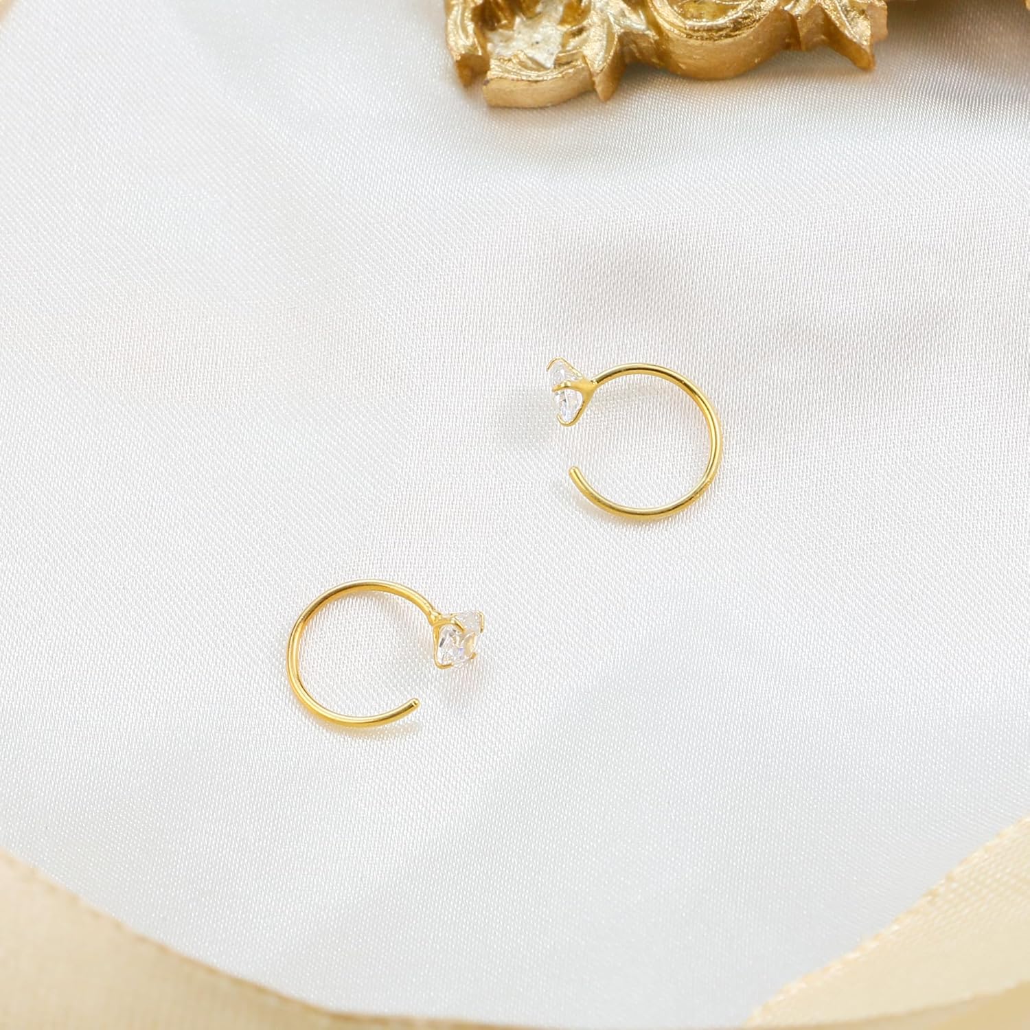 Sereney Half Hoop Earrings for Women 14k Gold Filled Sterling Silver Huggie Earrings,Hypoallergenic small gold stud earrings for girls,Huggie Hoop