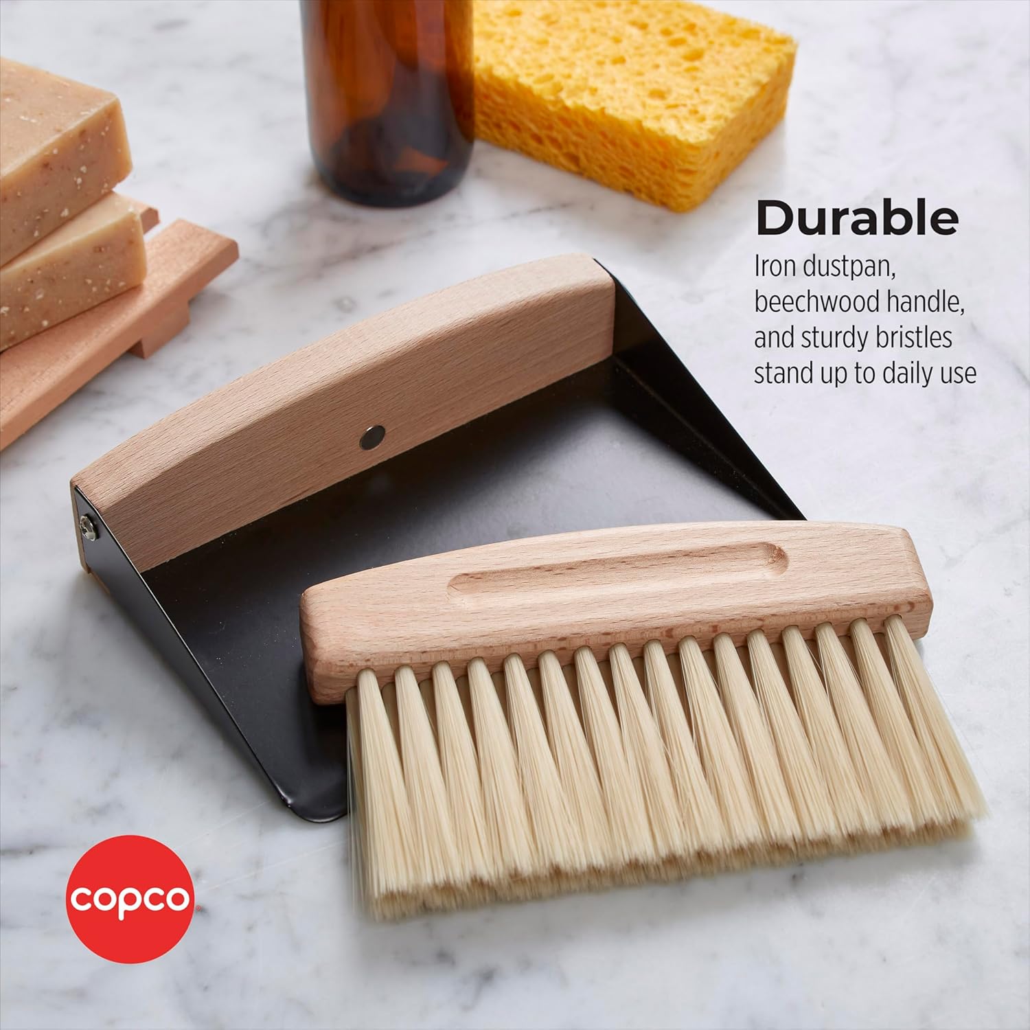 Copco Mini cepillo de limpieza de manos con sartén, madera de haya