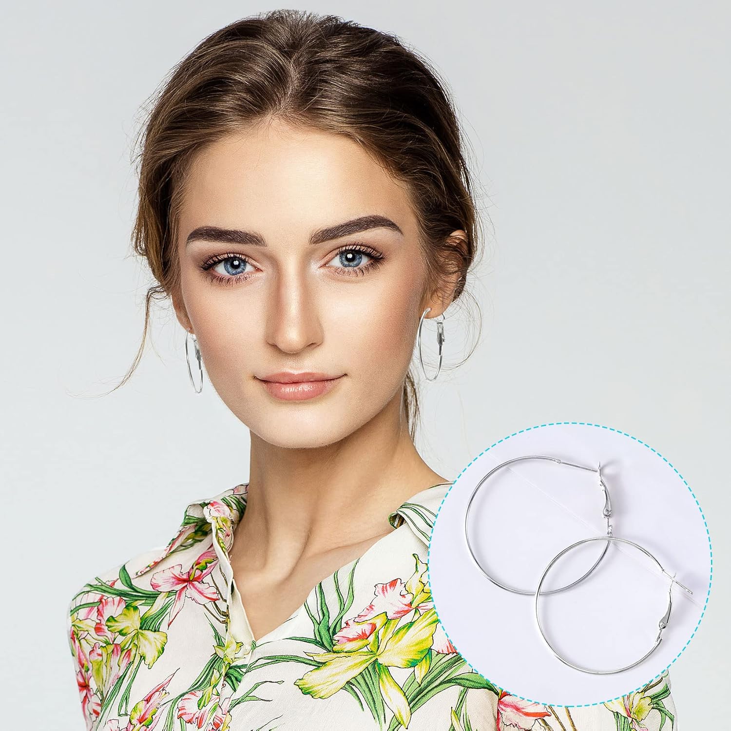 PAGOW 96 aros de aretes para hacer joyas, aretes redondos de aleación hipoalergénica, aretes de plata abiertos, accesorios de arte para manualidades