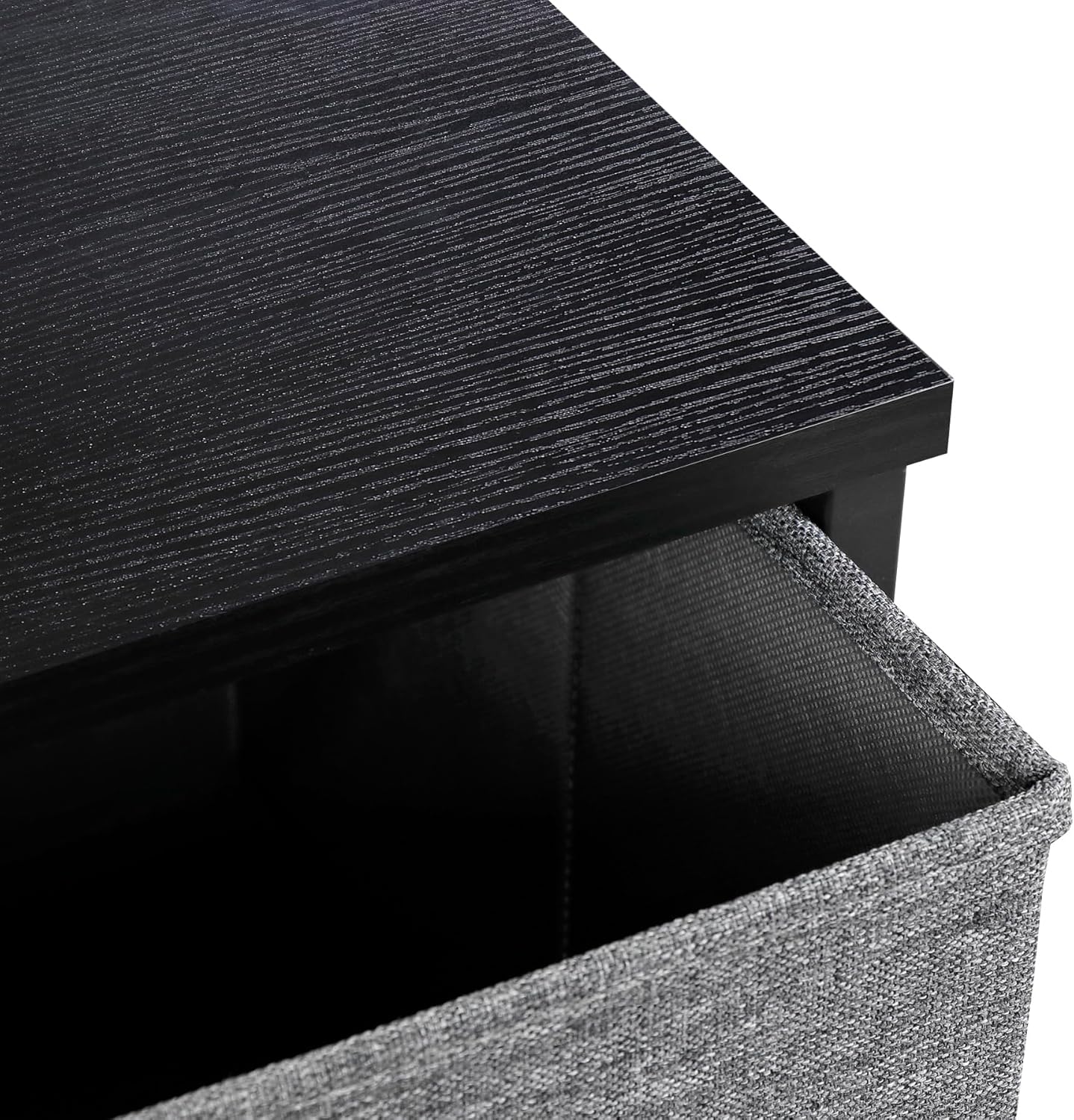 Cómoda con 5 cajones, torre de almacenamiento vertical alta, marco de metal resistente, contenedor de almacenamiento de tela con asa para