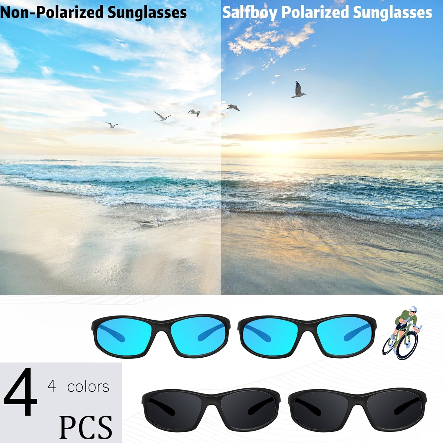Gafas de sol polarizadas para hombre, gafas de sol de pesca, gafas de sol con protección UV, gafas de sol para conducir ciclismo
