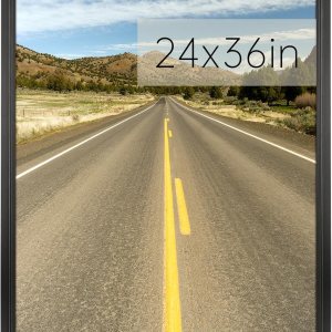 Marco de fotos de 24 x 36 pulgadas, marco negro para póster, marco natural para galería, formato horizontal o vertical, marco resistente y Marco de fotos de 24 x 36 pulgadas, marco negro para póster, marco natural para galería, formato horizontal o vertical, marco resistente y