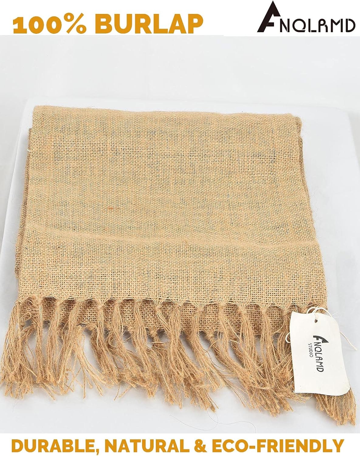 Camino de mesa de arpillera de otoño con borlas de 12 x 108 pulgadas de largo, camino para bodas, decoraciones de mesa de fiesta, decoración