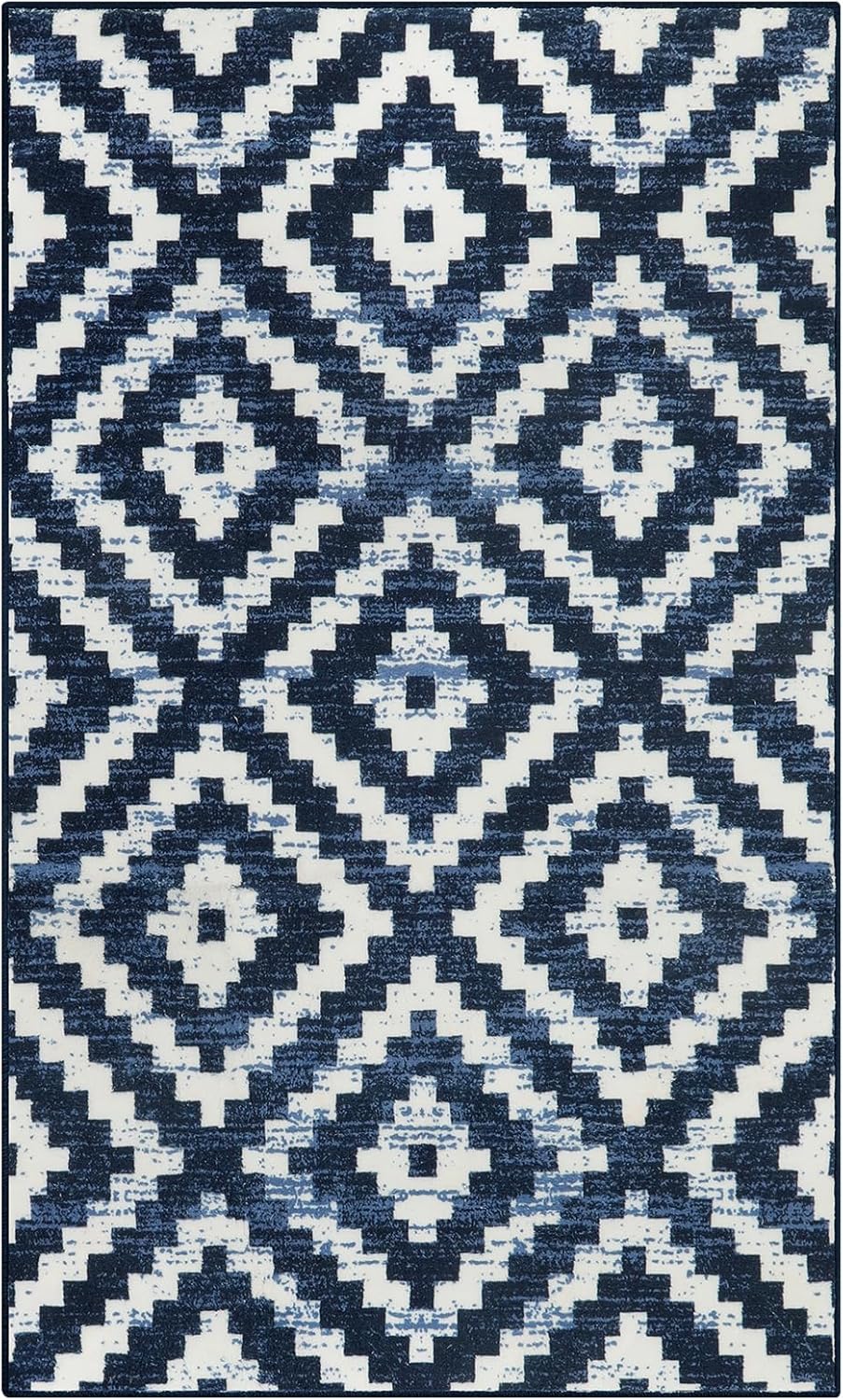 Lahome Alfombra lavable de 3 x 5 pies, diseño de enrejado geométrico marroquí, suave, antideslizante, no se desprende, alfombra de entrada impresa