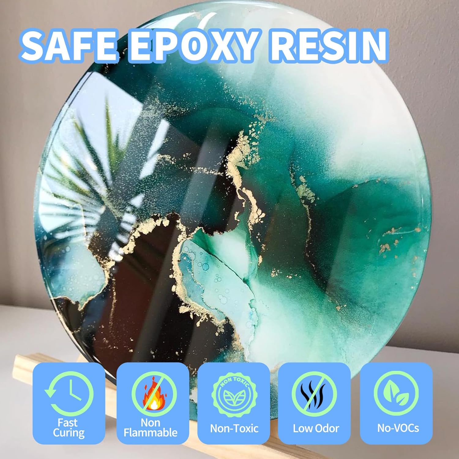 Resina epoxi  Resina epoxi de curado rápido, 1 galón 4 horas de desmoldeo 8-10 horas de resina transparente para moldes de bricolaje, joyería de