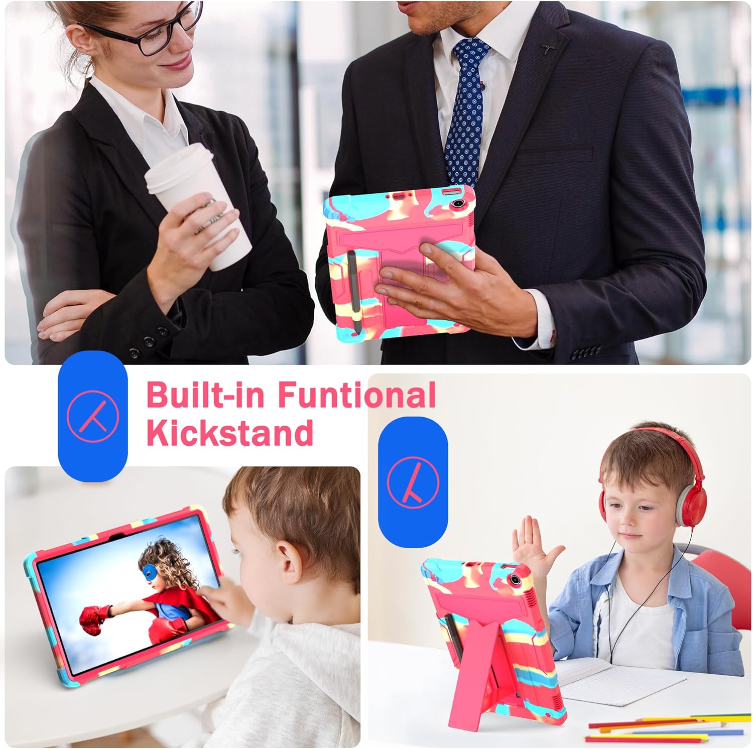 elitegadget Funda para Tienda Fire Max 11 (13 generación, lanzada en 2023)  Funda protectora híbrida resistente con soporte + 1 protector de
