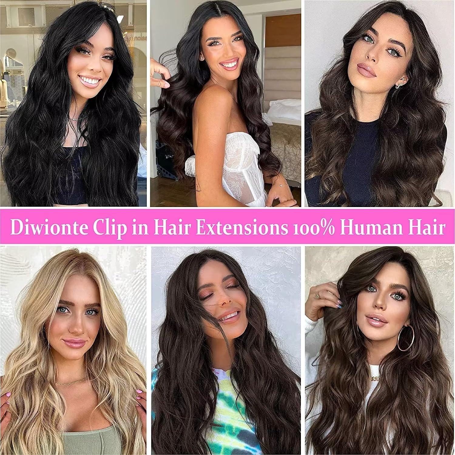 Extensiones de cabello humano real liso con clip, 100% cabello virgen brasileño sin procesar, extensiones de cabello con clip de doble trama para