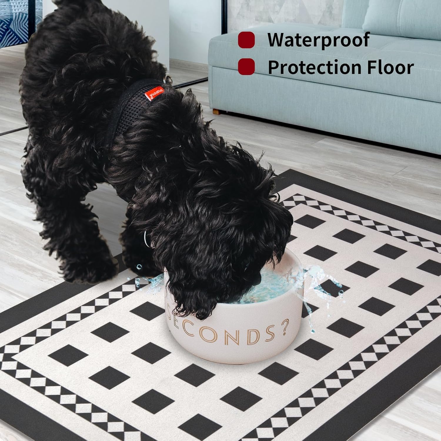Tapete absorbente de comida para perros, tapete absorbente para comida de gato, tapete de comida para perros para suelos, tapete impermeable para