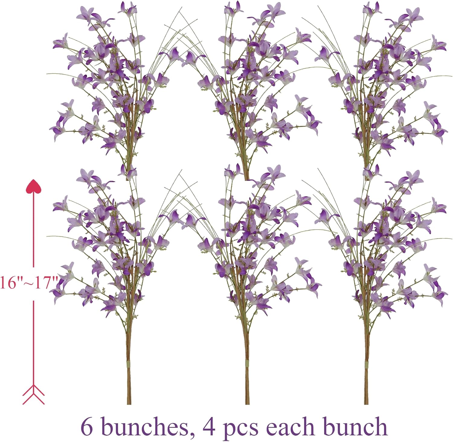BINFEN 24 flores silvestres rústicas de primavera y verano de 16 pulgadas con tallos para manualidades o jarrón, centros de mesa de casa de campo,