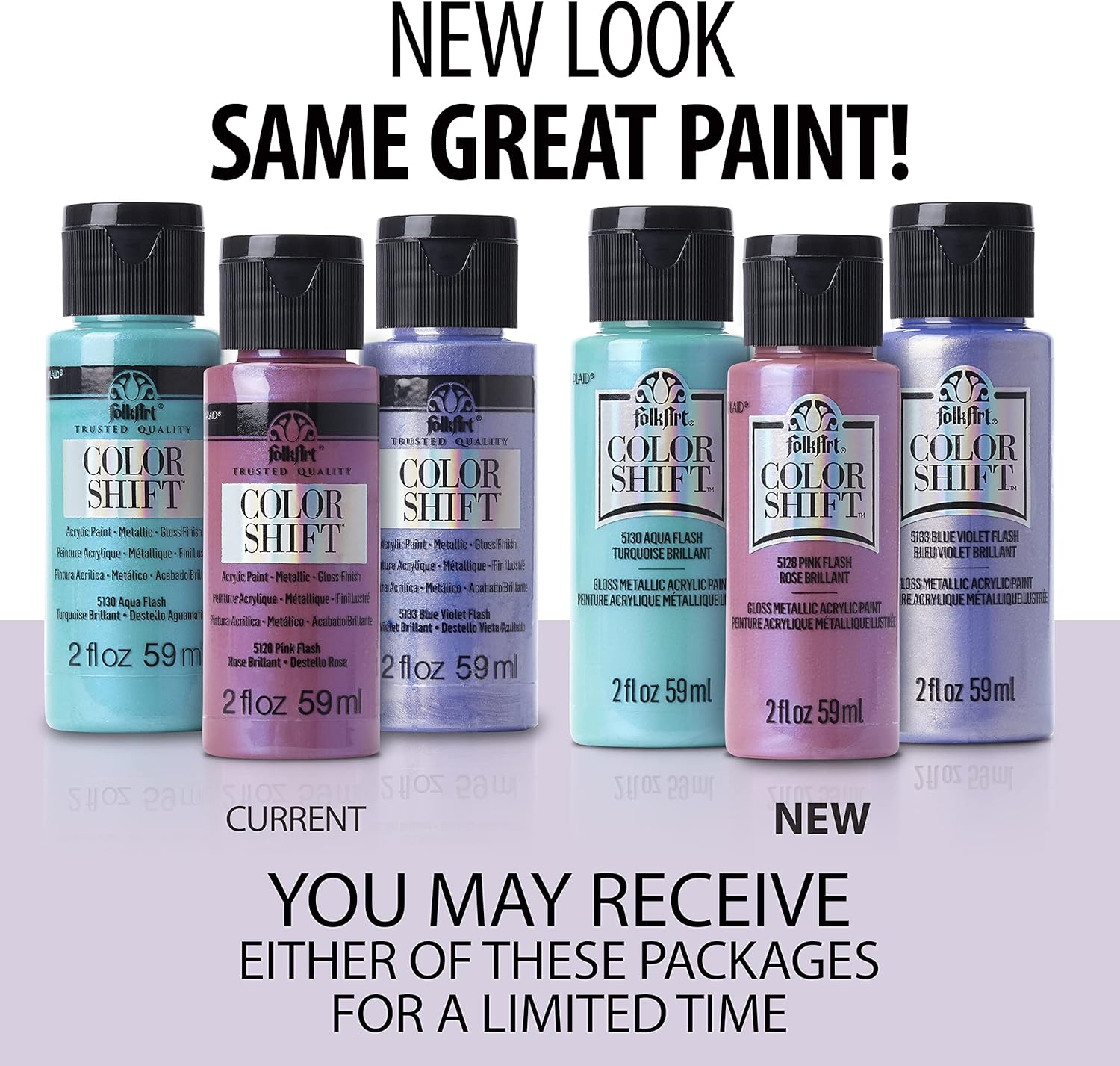 FOLKART Color Shift – Pintura acrílica 2 5126, Destello púrpura, 2 onzas