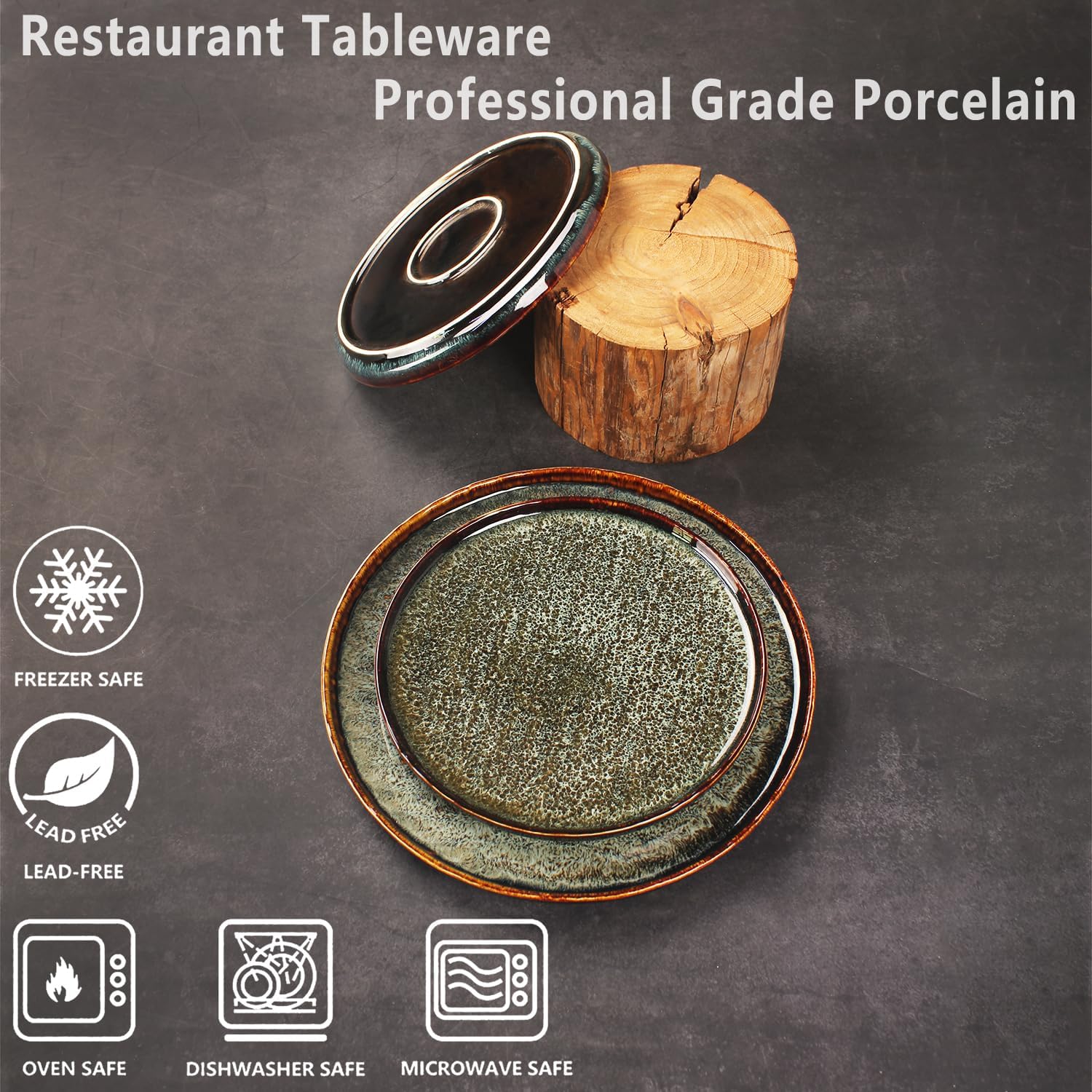 jinsongdafa Juego de 4 platos llanos de porcelana para aperitivos, platos principales para carne, pan, risotto, pasta, ensalada, aptos para