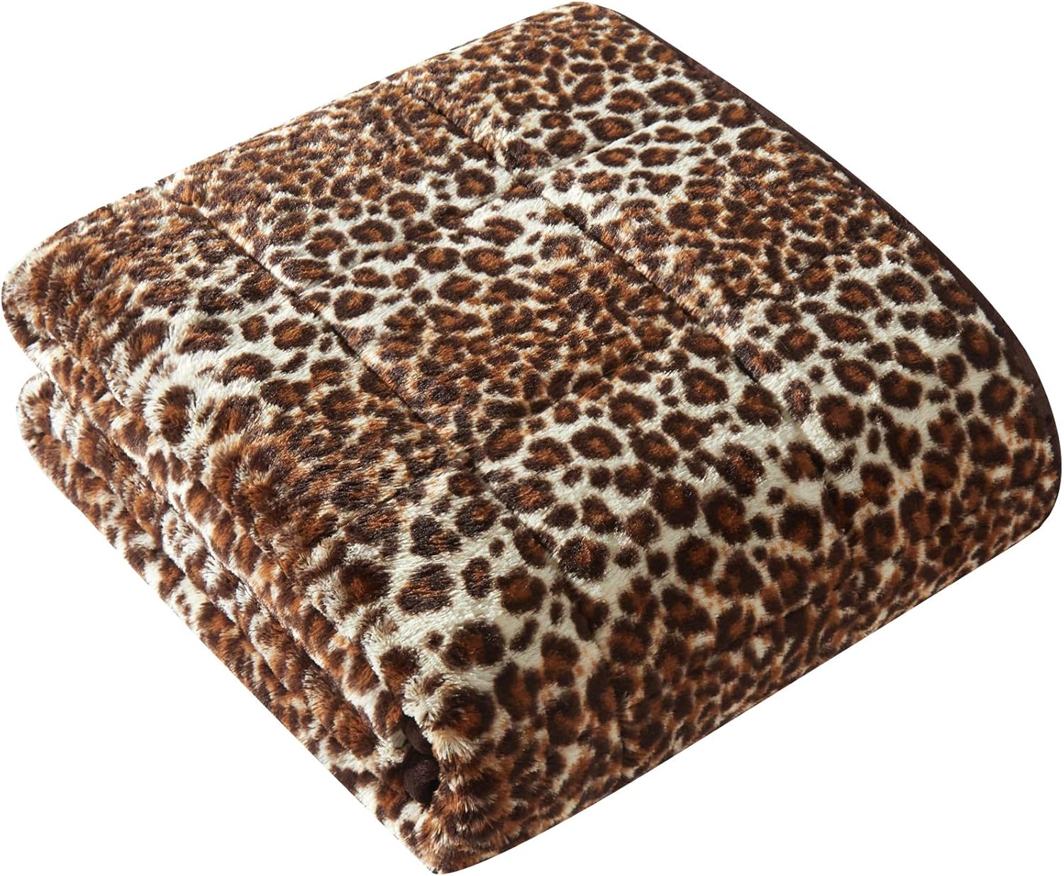 Dearfoams Manta con peso de piel sintética con estampado animal súper suave de 12 libras, 48 x 72 pulgadas