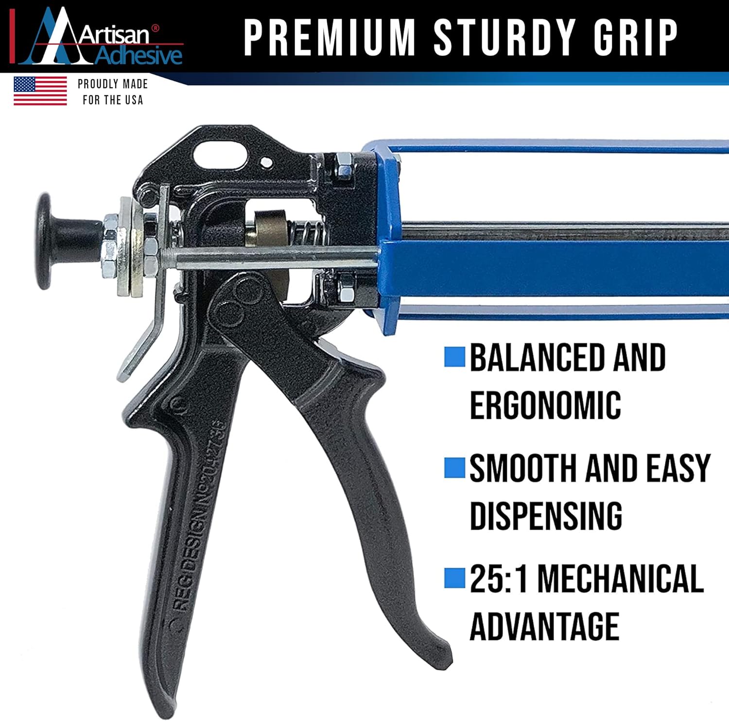 Pistola dispensadora para cartuchos adhesivos de 2 partes de 8.5 fl oz (8.45 oz), relación de mezcla 101