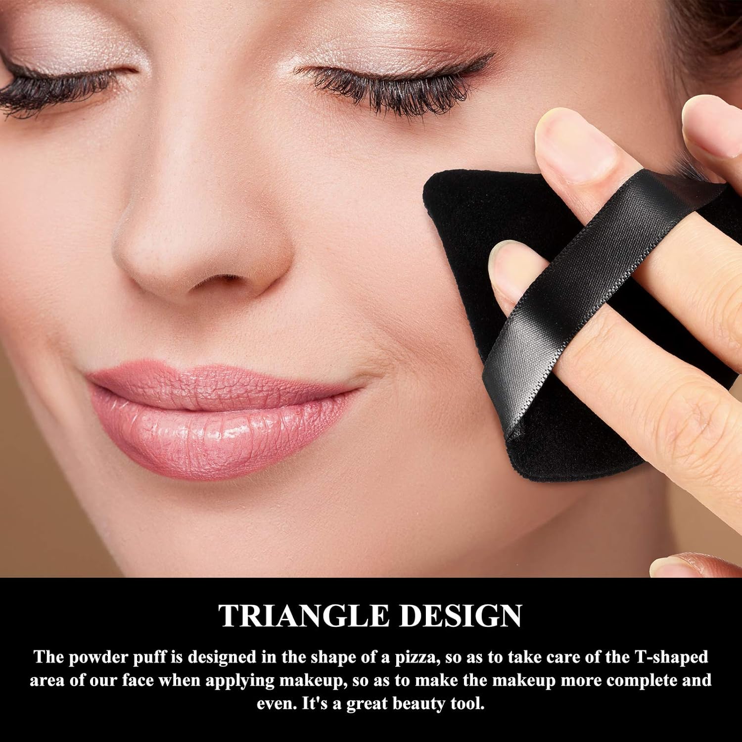Esponja para polvo de cara con forma de triángulo, 12 piezas, para polvo suelto, suave, base cosmética, esponja mineral para productos en polvo,