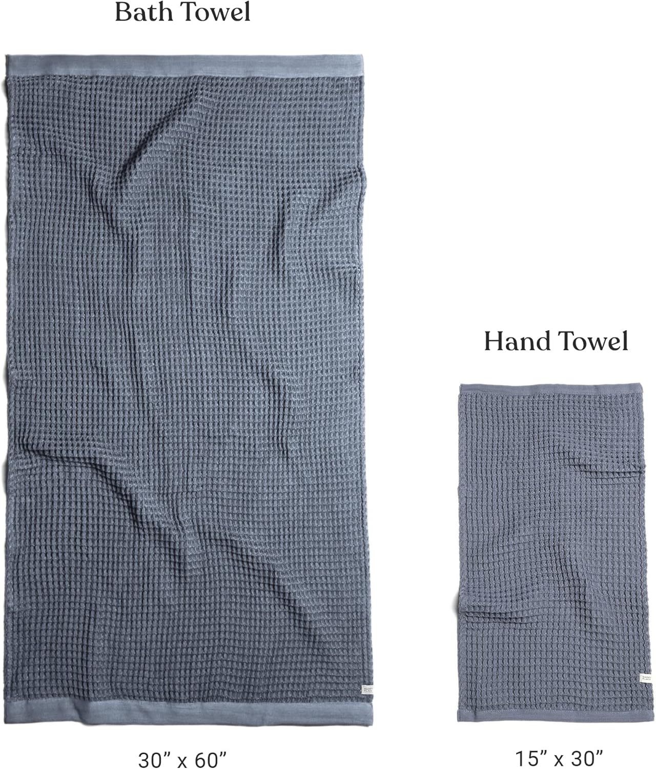 Happy Place Toalla de mano 100% algodón orgánico, tejido gofre, de secado rápido y ultra absorbente, toallas de mano ligeras de primera calidad de