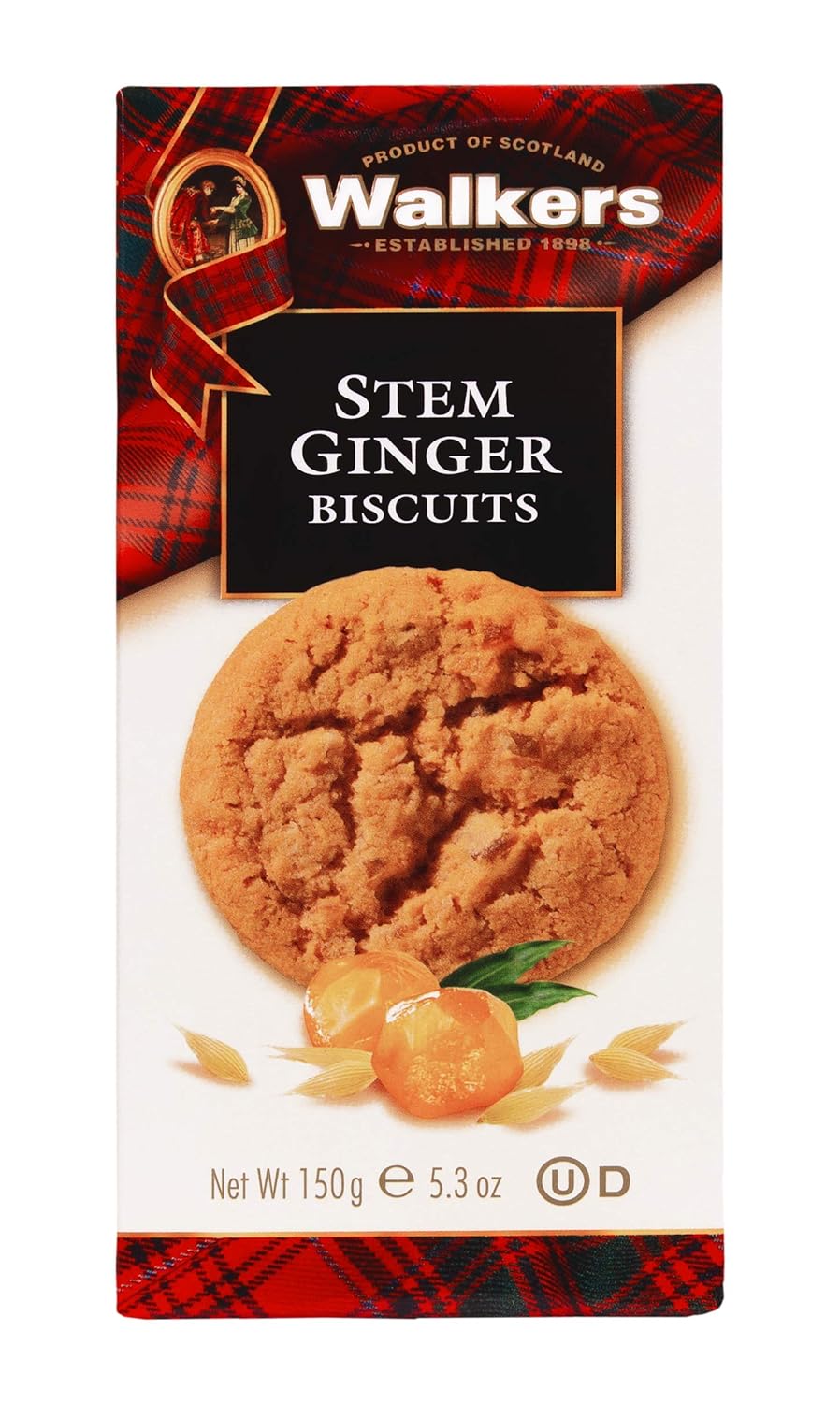 Walker’s Shortbread Stem Galletas de jengibre, galletas de estilo escocés, caja de 5.3 onzas