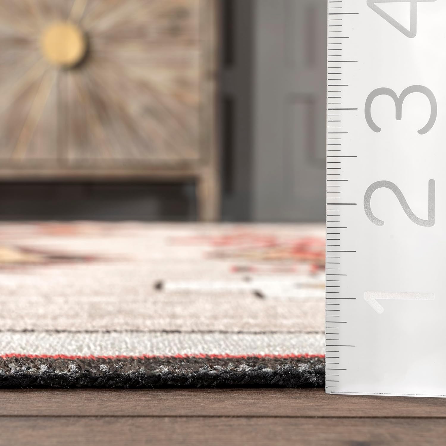 nuLOOM Elora Southwestern – Alfombra lavable a máquina, 5×8, marfil