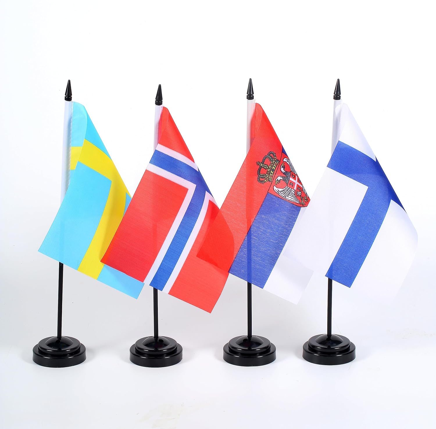 Banderas de escritorio de 43 países europeos, bandera de mesa de oficina de país internacional de Europa con base de soporte, países europeos en