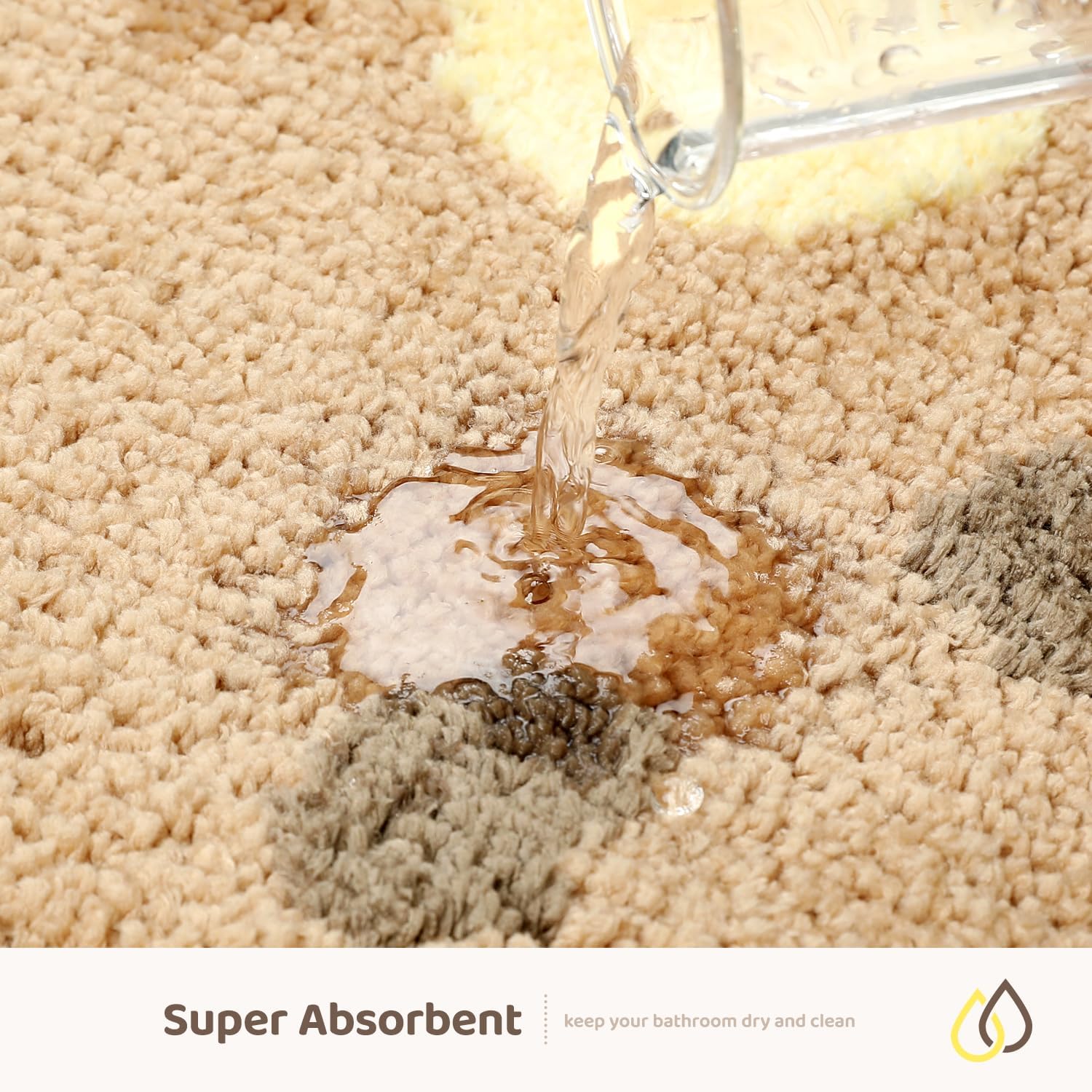 Molesun Lindo tapete de baño de oso, tapete de ducha suave de microfibra de felpa, divertido tapete de baño grueso y esponjoso, absorbente de agua,