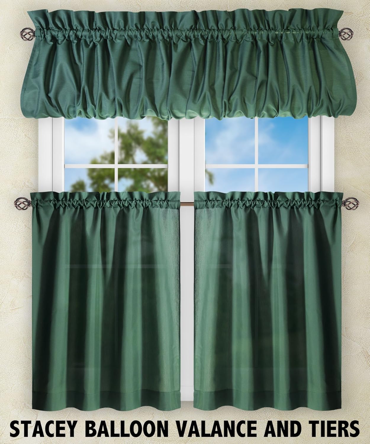 Ellis Stacey cortina con volados de 60 x 38 pulgadas.