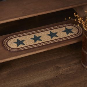 Americana Primitive Flooring – Potomac Tan Stencil Stars Oval Yute Stair Tread Americana Primitive Flooring – Potomac Tan Stencil Stars Oval Yute Stair Tread