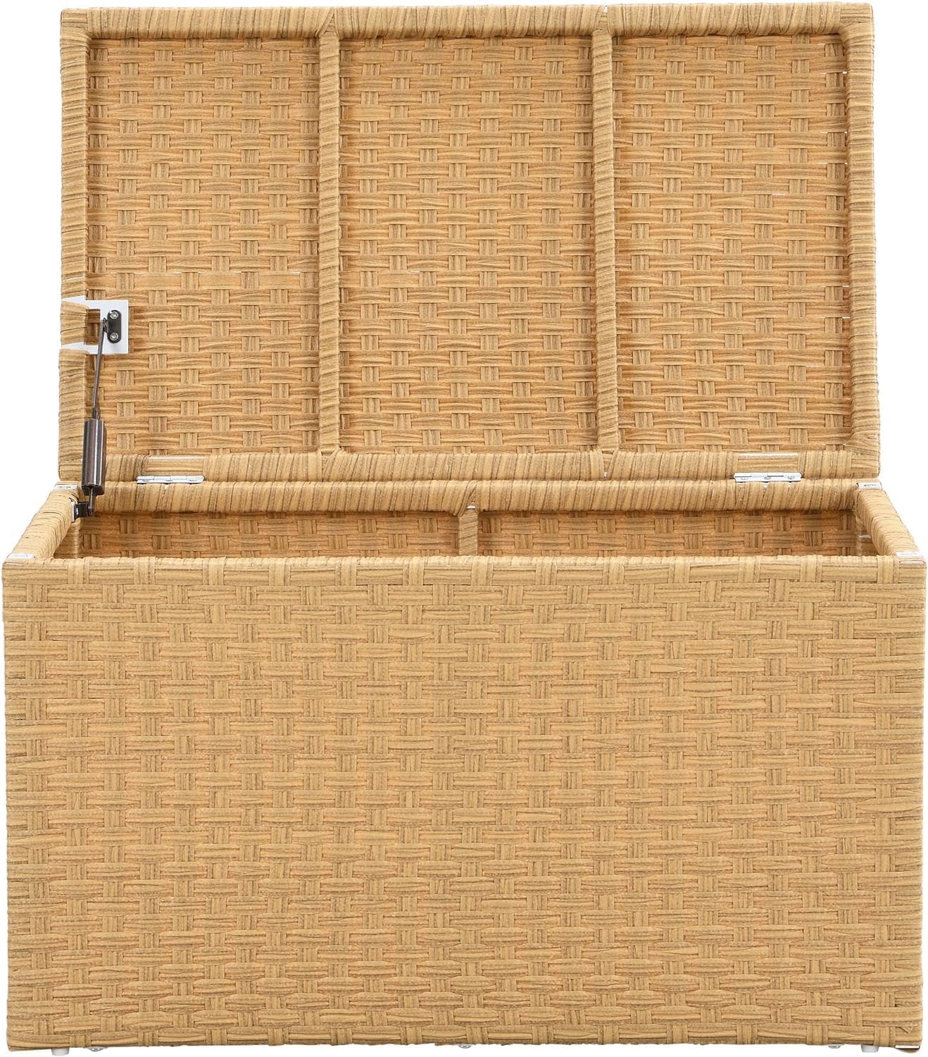 eHemco Tronco de almacenamiento de hojas de plástico tejido resistente con marco de metal, 29.13 x 17.32 x 17.12 pulgadas, natural (amarillento)