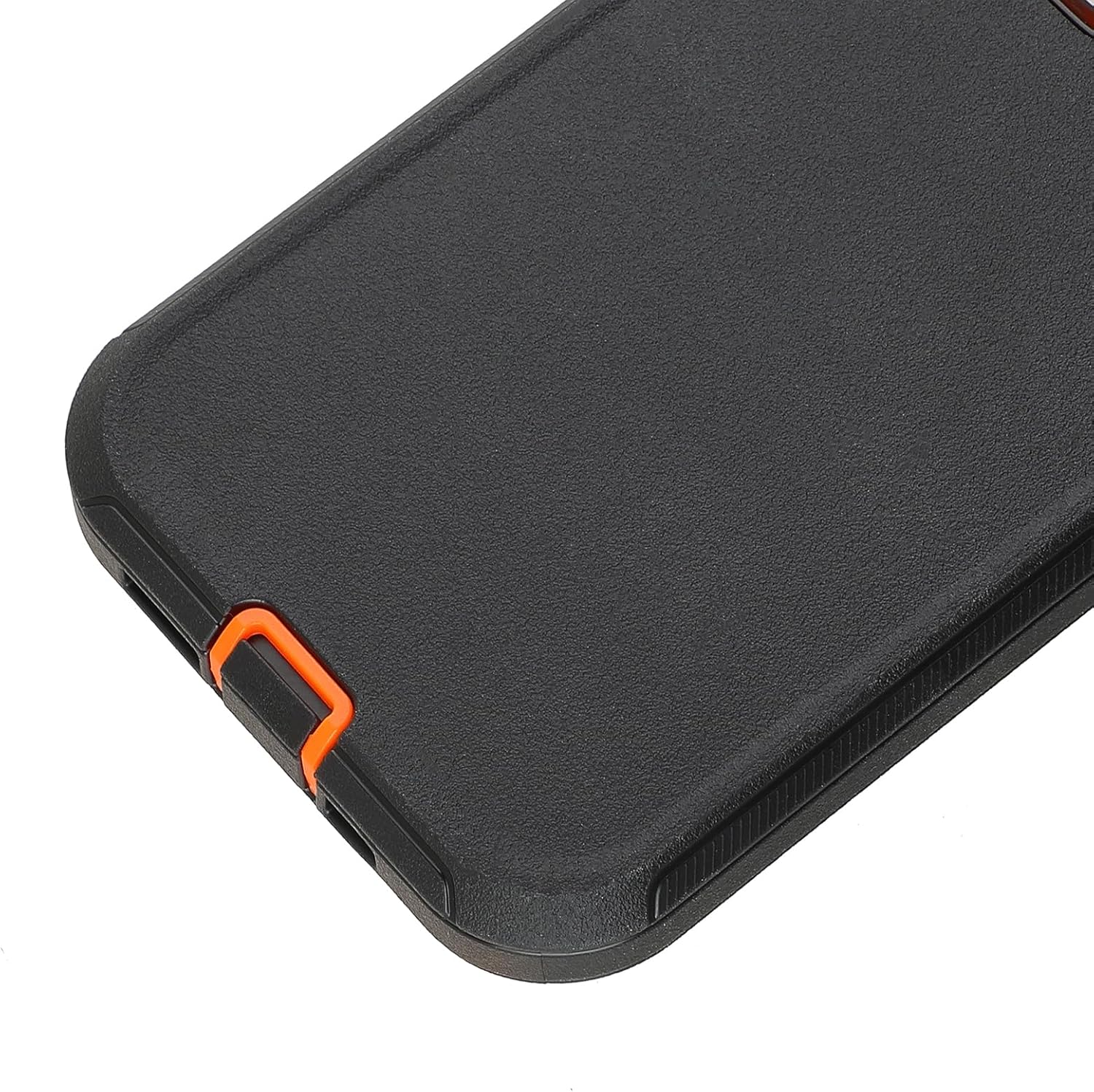 Funda para iPhone 14 Pro con protector de pantalla de vidrio templado y protector de lente de cámara de 3 capas de protección resistente contra