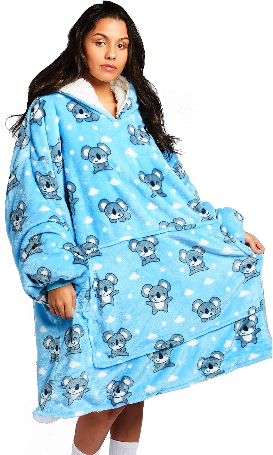 The Oodie – Sudadera extragrande con capucha para niños o adultos, muchos patrones y colores, mezcla entre sudadera y manta