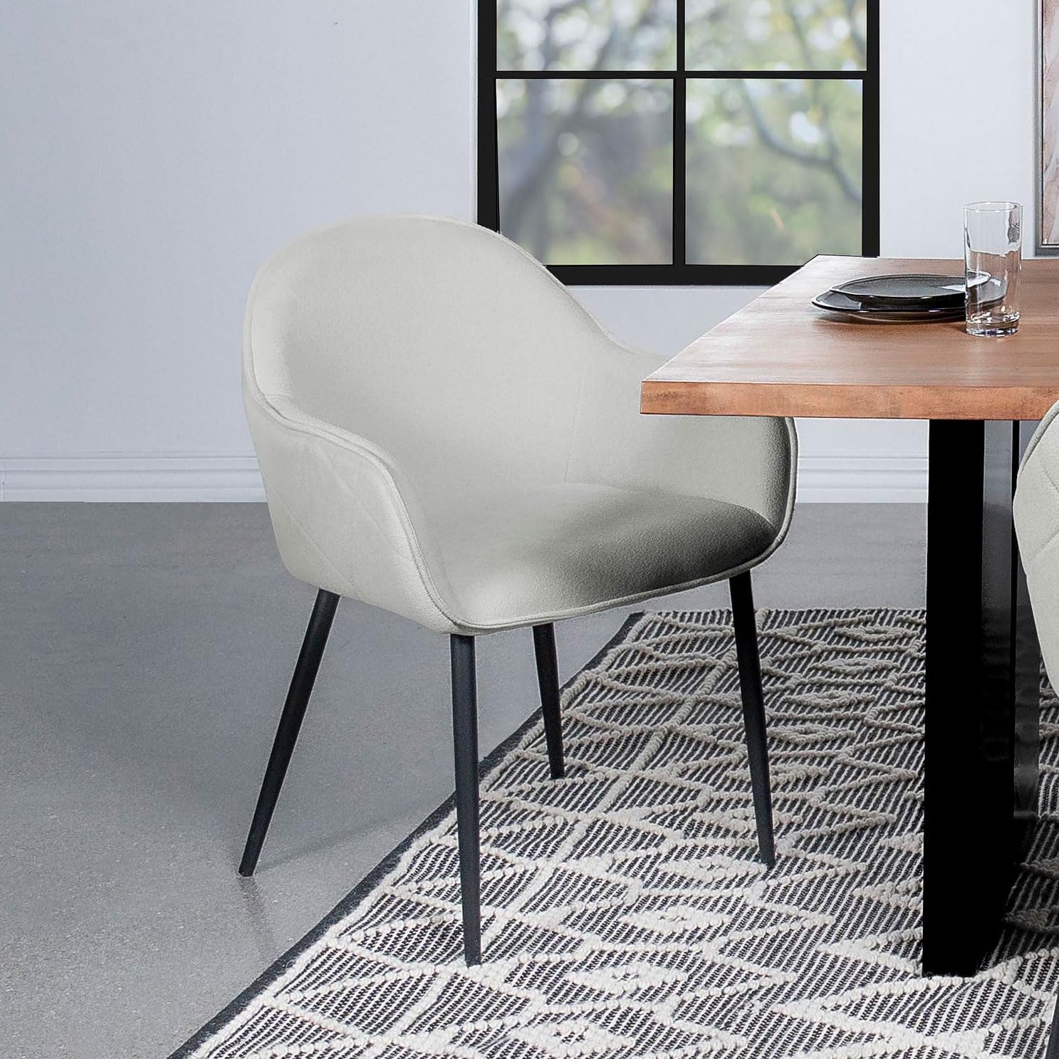 Coaster Home Furnishings Emma – Silla tapizada para comedor, color gris niebla