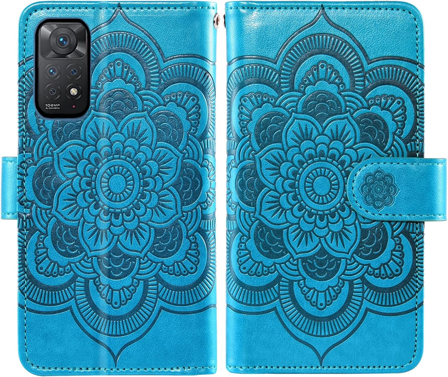 Asuwish Funda de teléfono para Xiaomi Redmi Note 11S11 4G Funda tipo cartera con protector de pantalla de vidrio templado y soporte de tarjeta de