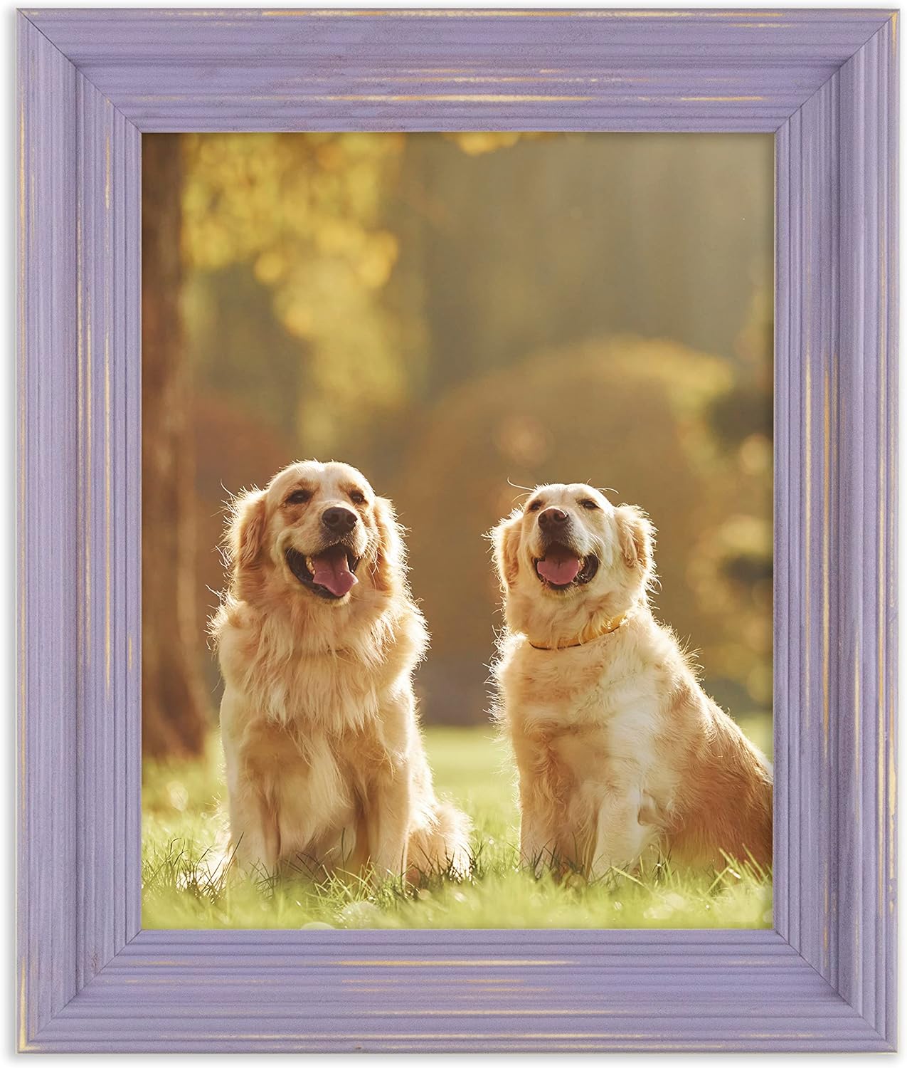 Marco de fotos color lila francés envejecido de madera maciza, 16 x 20 pulgadas