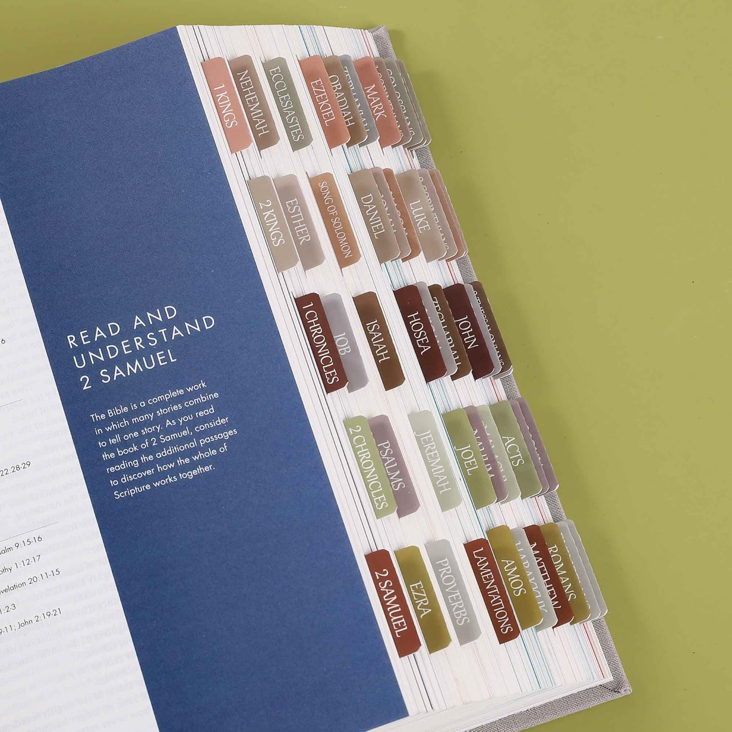 Pestañas laminadas de la Biblia, calcomanías de impresión grande de reposicionamiento, pestañas bíblicas fáciles de leer y aplicar para mujeres y