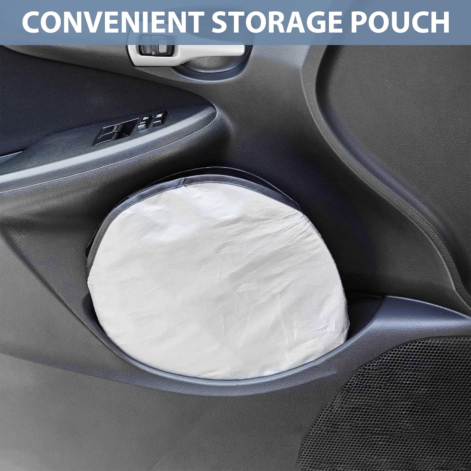 Siapupy Parasol para parabrisas con bolsa de almacenamiento para SUV, protector solar de poliéster 190T duradero para ventana delantera, accesorios