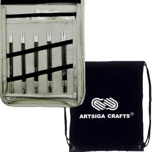 Knitter’s Pride Karbonz 110601 – Juego de agujas de tejer intercambiables con 1 bolsa de proyectos Artsiga Crafts Knitter’s Pride Karbonz 110601 – Juego de agujas de tejer intercambiables con 1 bolsa de proyectos Artsiga Crafts