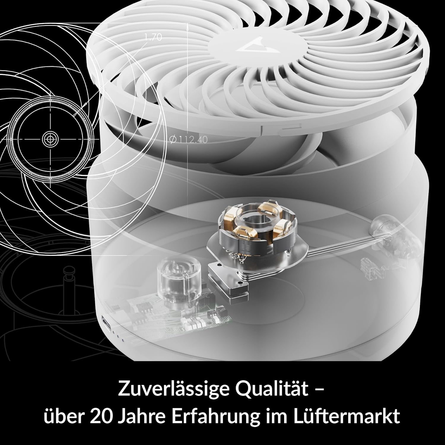 ARCTIC Summair Plus – Ventilador portátil con batería recargable integrada, conexión USB-C (incluido cable de carga USB-A), ventilador de escritorio