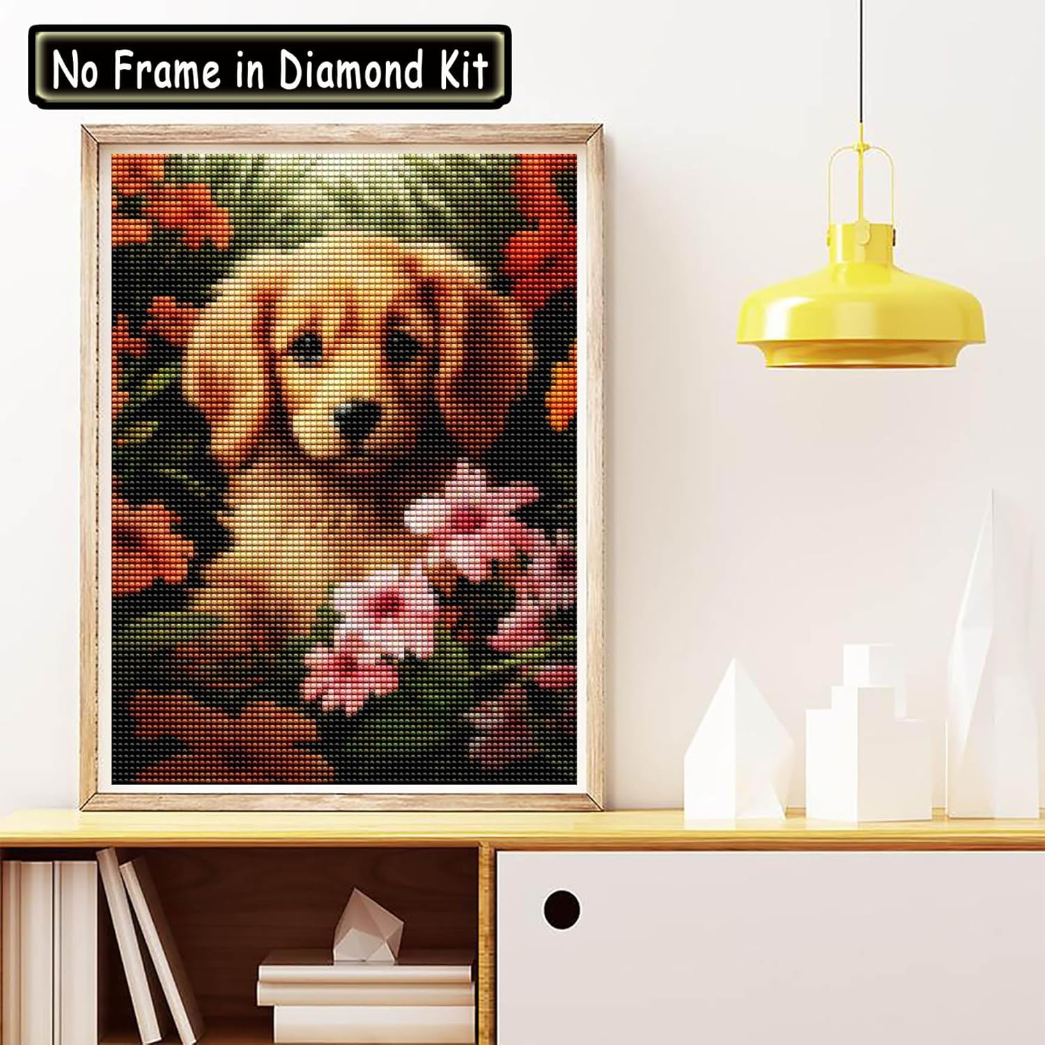 Cuneai – Pintura de diamante 5D para perro, pintura con diamantes, arte de flores, bordado de cristal, punto de cruz, taladro redondo por números,