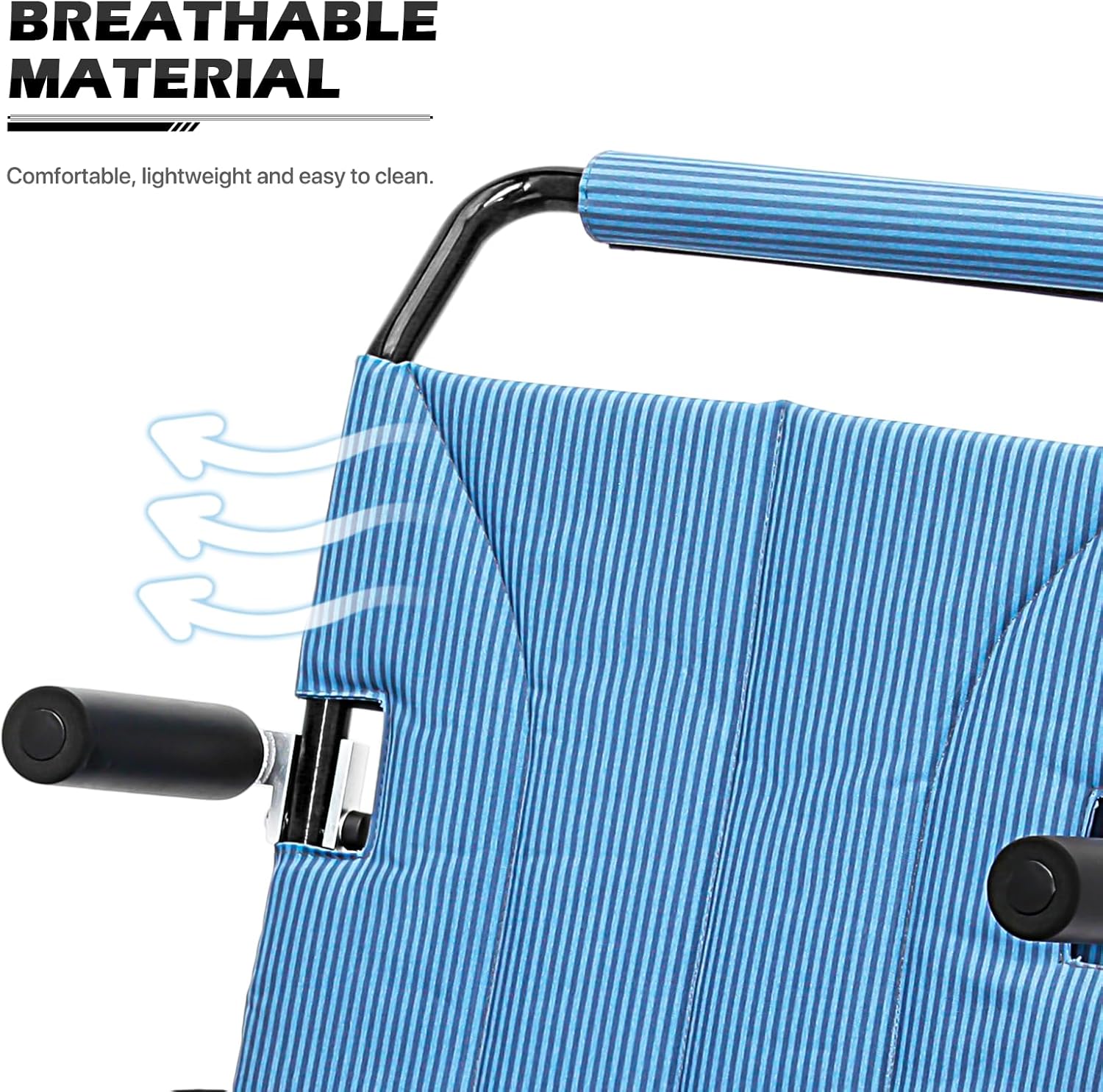 Silla de ruedas ligera para adultos, asiento plegable de transporte de 18 pulgadas, silla de ruedas plegable con reposapiés elevable para viajes de