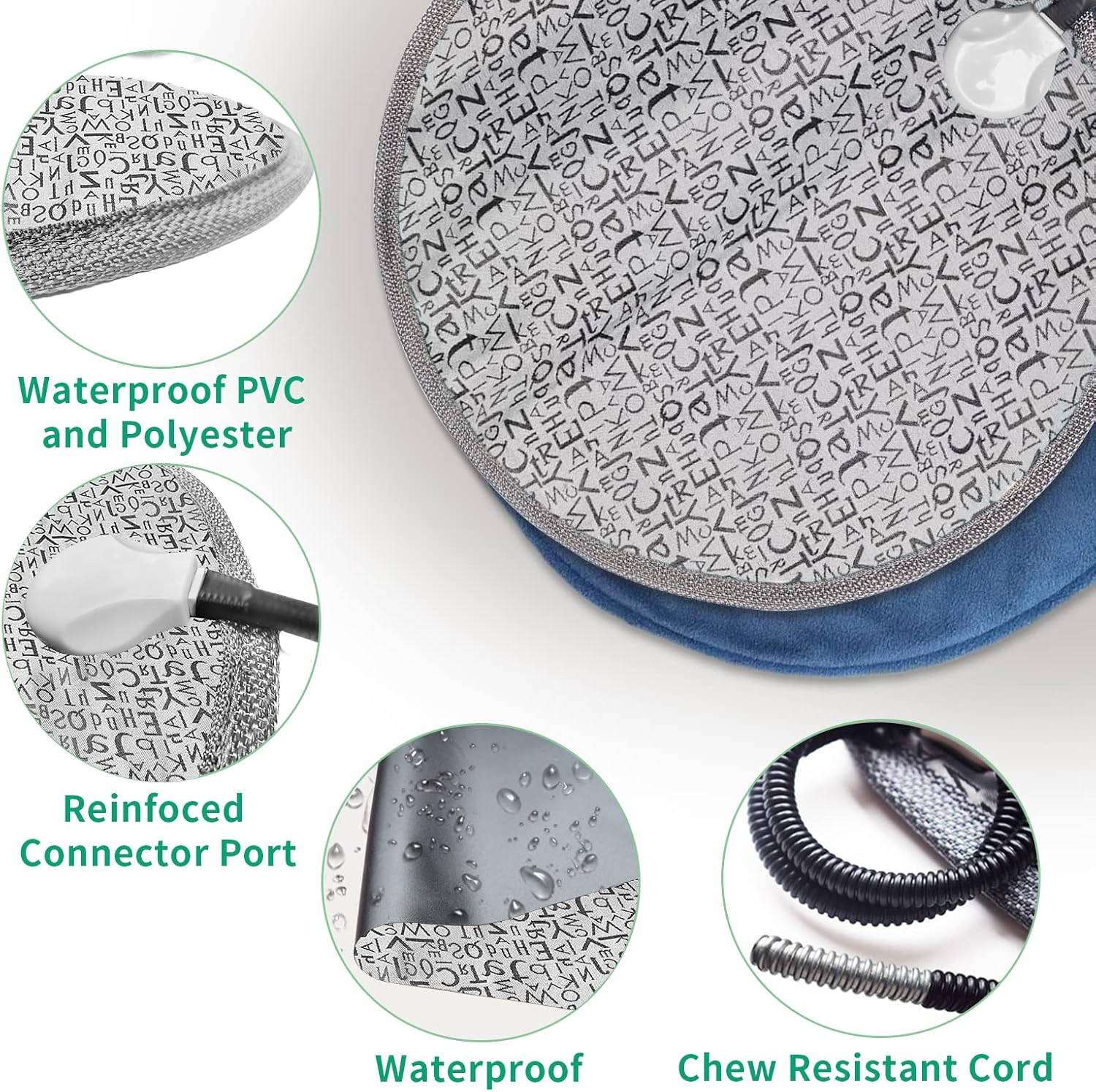 Bestio Almohadilla térmica para gatos, almohadilla térmica para perros de 15 pulgadas, almohadilla térmica eléctrica para cachorros con termostato