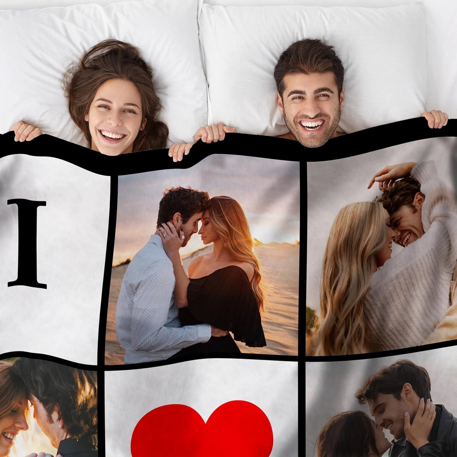 Funny DIY Regalos personalizados para parejas para novio, novia, esposa, marido, regalos para el día de San Valentín para él y ella, manta de fotos